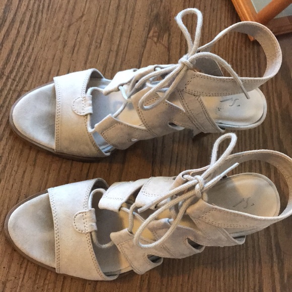 Nude Lace Up Heels - Picture 5 of 9